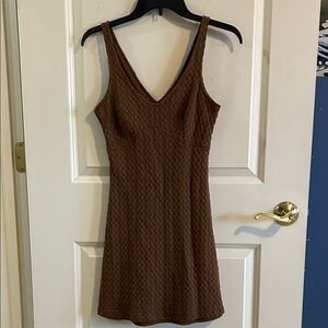 Express Brown Textured Mini Dress